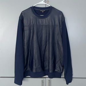Michael Kors men’s crewneck sweatshirt with front leather detail